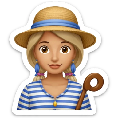 venice gondolier woman sticker