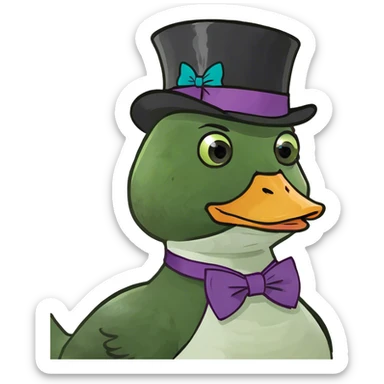 Fancy duck in clothes sticker