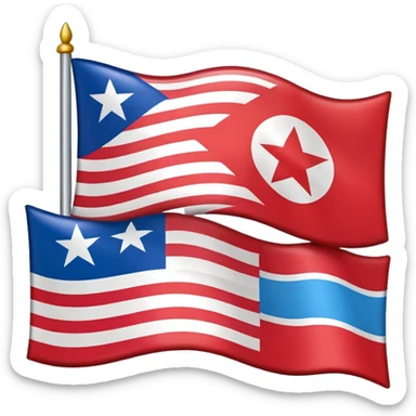 About a emoji flag hack combination with Puerto Rico + North Korea emoji flag combination flag hack as a flag sticker