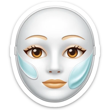 a white skincare beauty mask pack for face, except on the face, just only product sticker