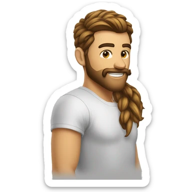 Moreno cabelo cacheado com as pontas loiras e tem cavanhaque  sticker