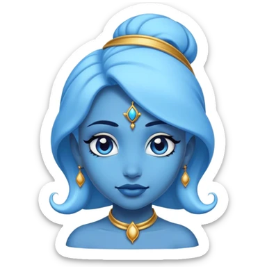 blue girl genie sticker