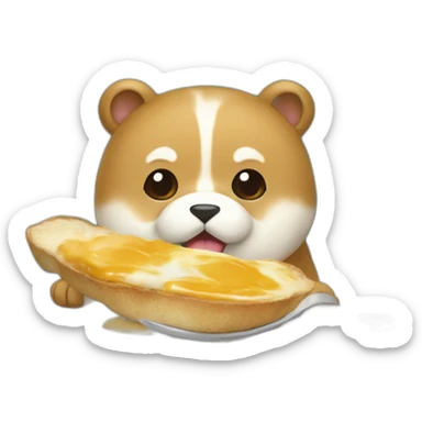 Chou à la creme en train de se faire manger par loutre sticker