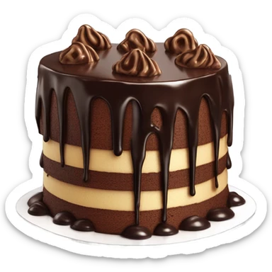 Chocolate cake with dripping chocolate  sticker