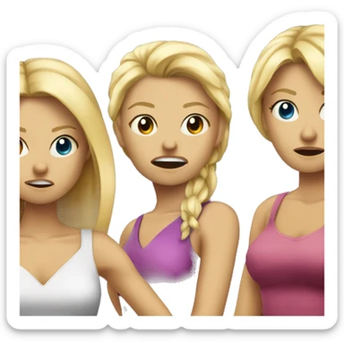 Two blonde Caucasian girls angry at their friend because he didn’t come to the bar sticker