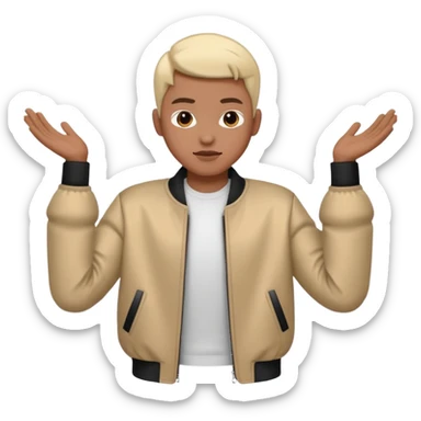 cool person shrug pose sticker