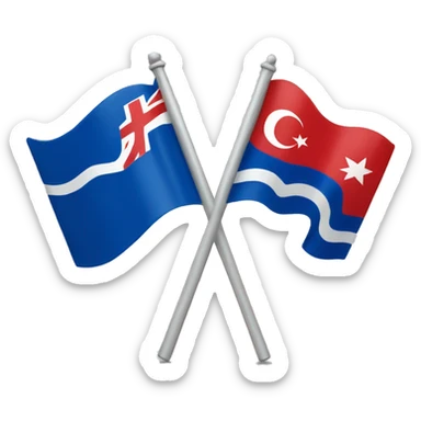 Icelandic and Turkish flag sticker