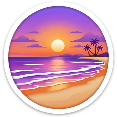 Sunset beach  sticker