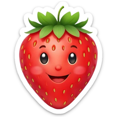 Smiling strawberry sticker
