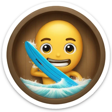 Surfer getting barreled  sticker