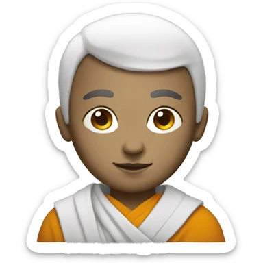 monk in black and white robe with halo sticker