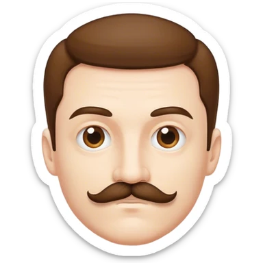 man with a super super super small mustache  sticker