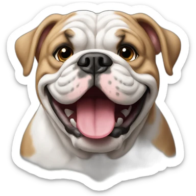 Happy english bulldog sticker