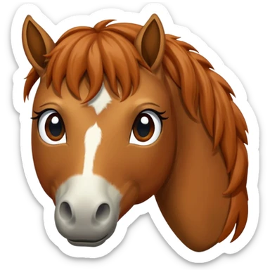 A horse covering her eyes with the hooves sticker