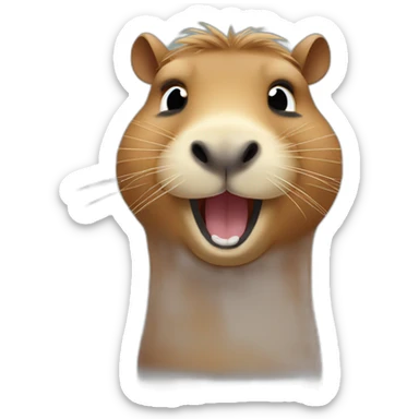 super happy capybara face sticker