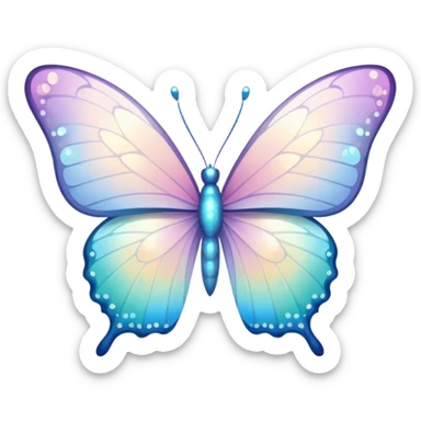 white pale pastel ombre sparkly butterfly with more bright obvious sparkles everywhere sticker