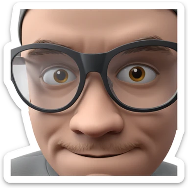 close-up of boy in glasses sticker