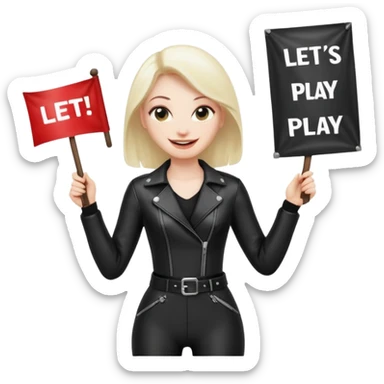 Create a Dominatrix with a banner : Let’s play sticker
