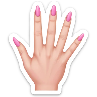 Pink middle finger with long nails sticker