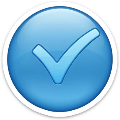 Blue verification checkmark emoji. sticker