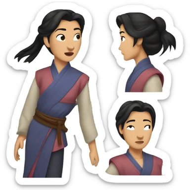 Mulan but casual  sticker