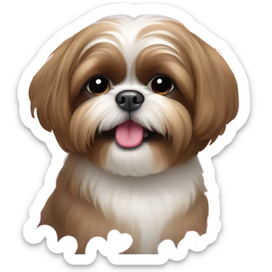 make me a sticker of a brown shih tzu that is in love  sticker