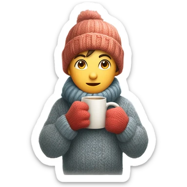 winter boy in cozy attire sticker