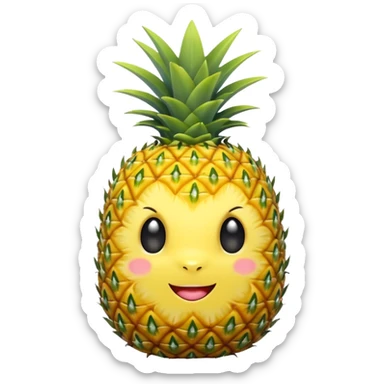 Pineapple labubu sticker
