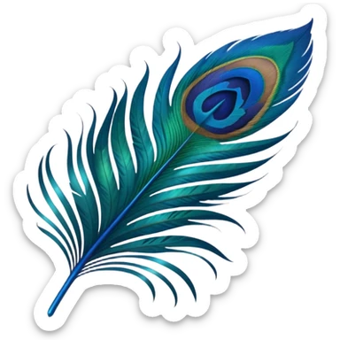 Peacock feather sticker