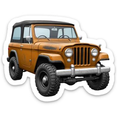 c101 jeepster commando without top with straight flat bonnet sticker