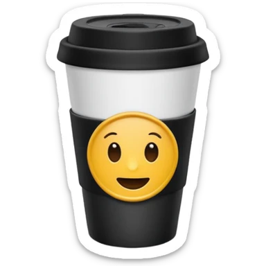 takeaway coffee cup black with black lid sticker