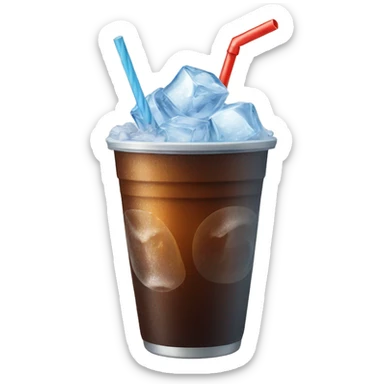 large cup of soda and ice with straw sticker
