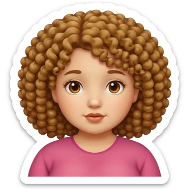 Fat curly head girl sticker