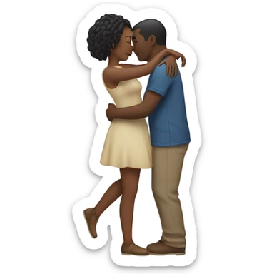 Me and my boyfriend hugging each other and the sea behind us sticker
