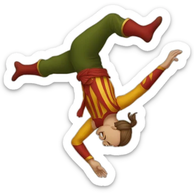 medieval circus acrobat doing a backflip sticker