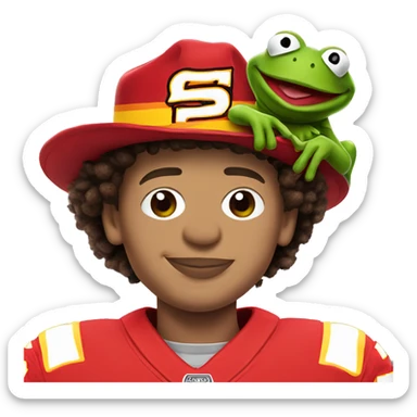 Patrick Mahomes Kermit the Frog sticker