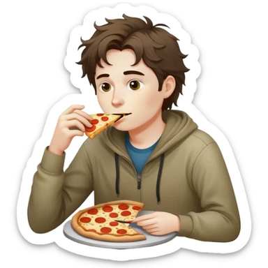 programmer who eats cold pizza and drinks 10 coffees a day. poor posture - sits 25 hours a day. sticker