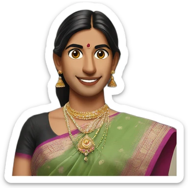 Rishi Sunak bindi wearing a sari Houses of Parliament sticker