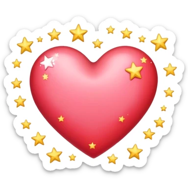 Corazón con estrellas sticker
