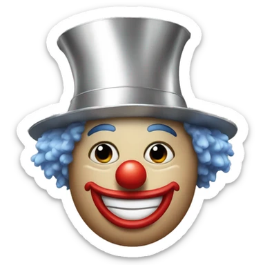 Clown with a tinfoil hat sticker