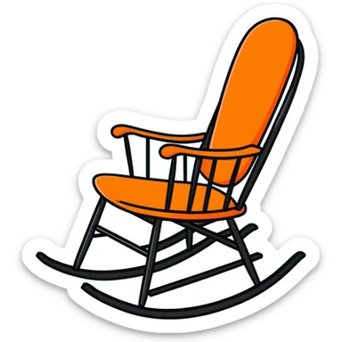 Blue rocking chair for nursery sticker