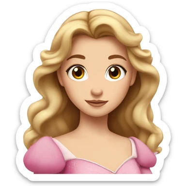 Princess Aurora with brown hair and amber eyes sticker