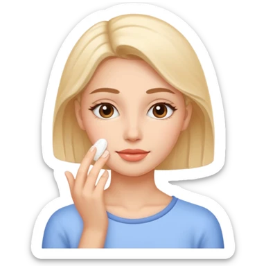 a female moisturising her face sticker