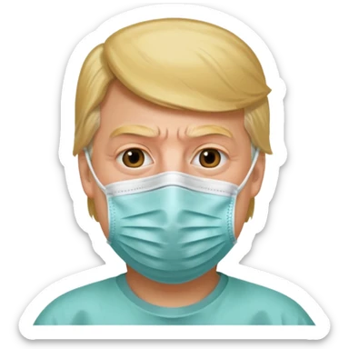 Donald Trump wearing surgical mask sticker