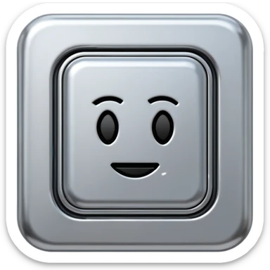 A futuristic microchip emoji made of polished silver chrome, minimal circuit details, smooth metallic surface, soft lighting, iOS emoji style, centered, clean white background sticker