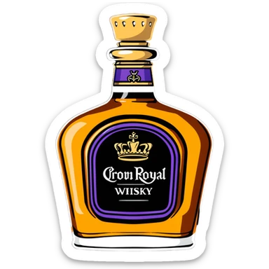 Crown Royal whisky bottle sticker