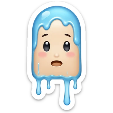 finger with light blue slime dripping off sticker