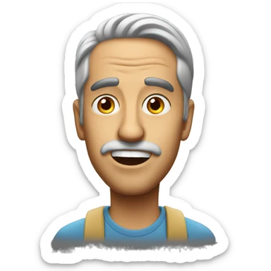 Italian man have a surprised sticker