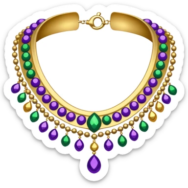 Mardi Gras collar with bead decorations sticker