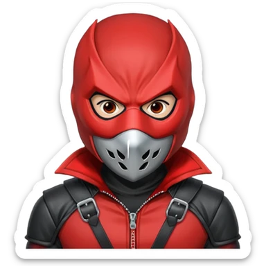 red hood with mask sticker